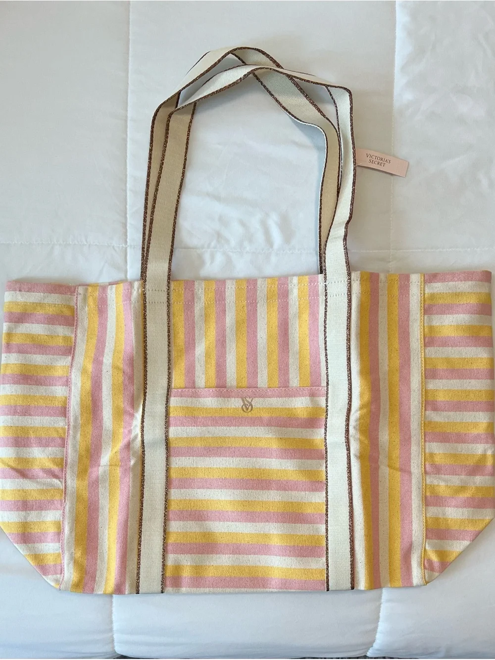 Canvas Striped Tote Bag